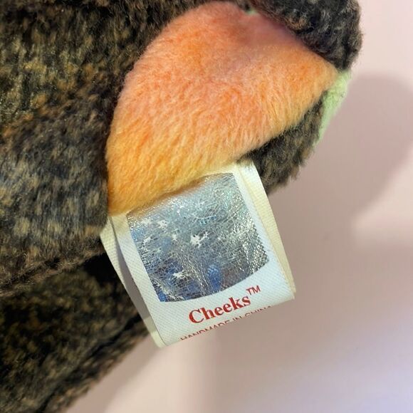 Cheeks the Baboon 1999 Ty Beanie Baby 6” Good Condition no ear tag, has Tush tag - Picture 5 of 6